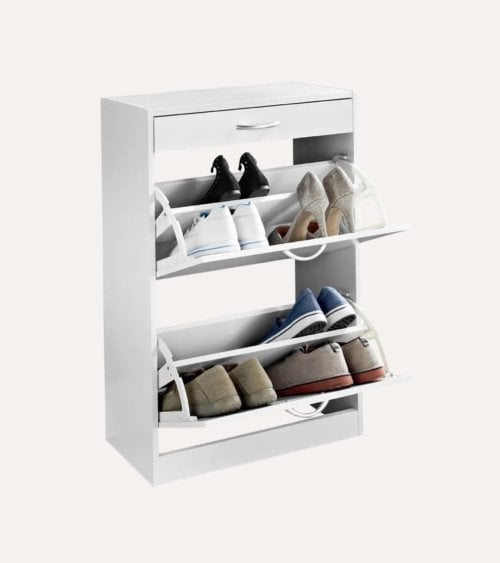 Zapatero Blanche con 2 Trampones y Un Cajón