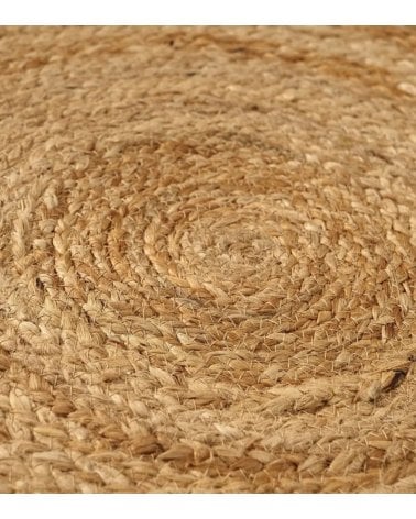 Alfombra Redonda Ribete Tejido de Yute