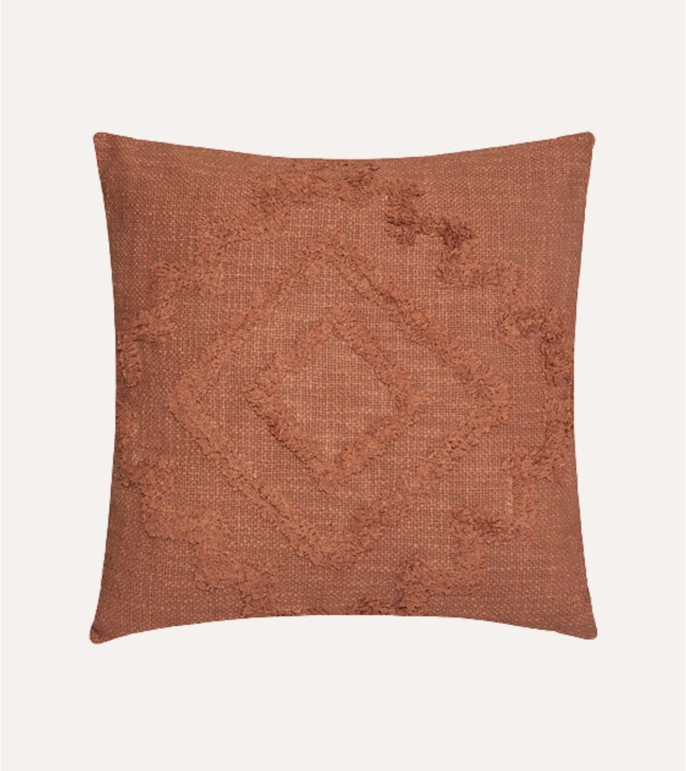 Cojín Inca Efecto Tufteado de Algodón y Poliéster