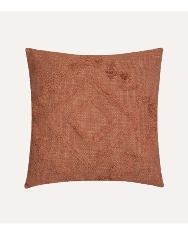 Cojín Inca Efecto Tufteado de Algodón y Poliéster