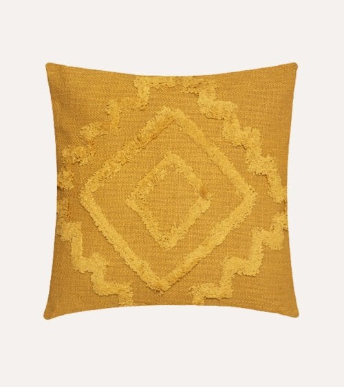 Cojín Inca Efecto Tufteado de Algodón y Poliéster