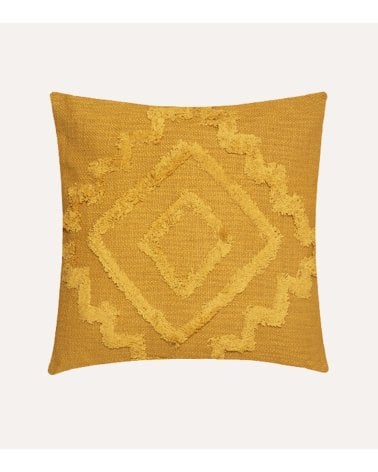 Cojín Inca Efecto Tufteado de Algodón y Poliéster