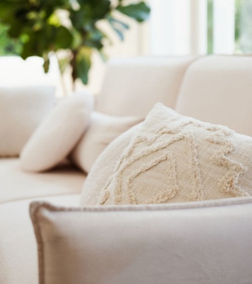 Cojín Inca Efecto Tufteado de Algodón y Poliéster