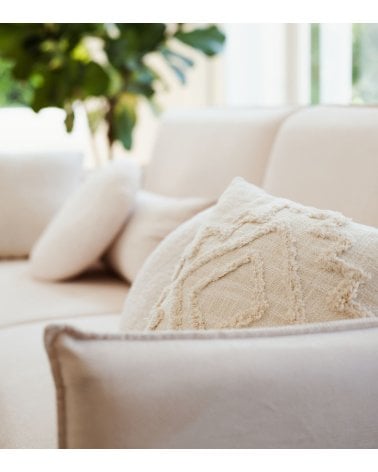 Cojín Inca Efecto Tufteado de Algodón y Poliéster