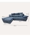 Sofá Chaise Longue Berlin con Arcon