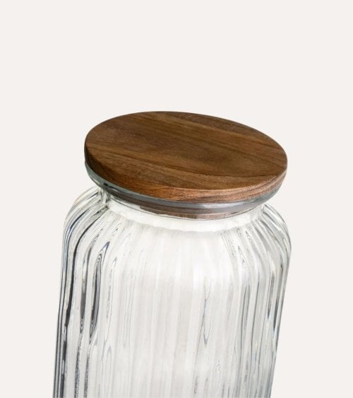 Tarro Provence de Vidrio con Tapa de Madera