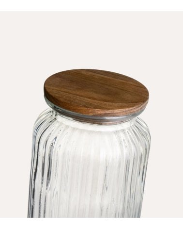 Tarro Provence de Vidrio con Tapa de Madera