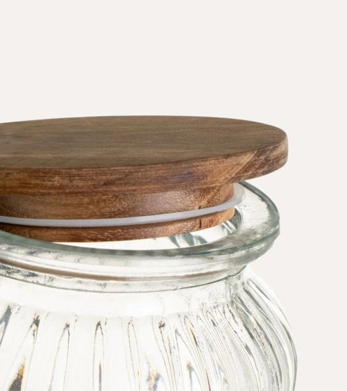 Tarro Provence de Vidrio con Tapa de Madera