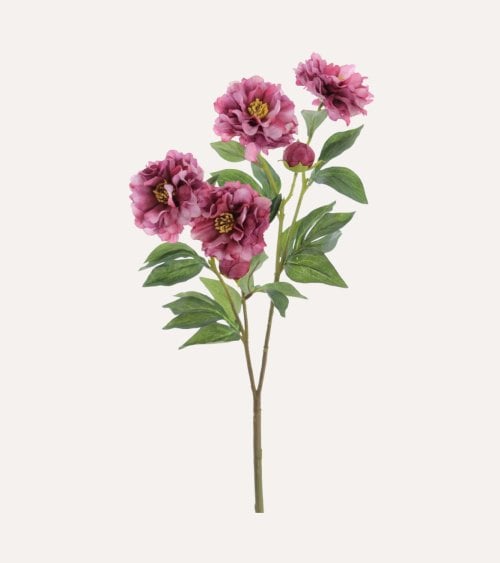 Peonias Decorativas de Poliéster y Plástico