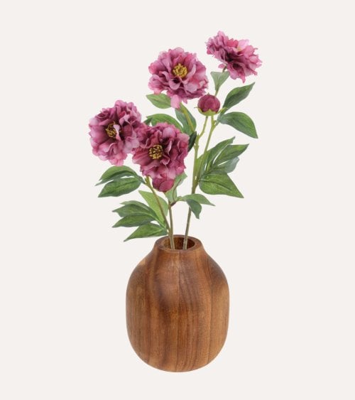Peonias Decorativas de Poliéster y Plástico