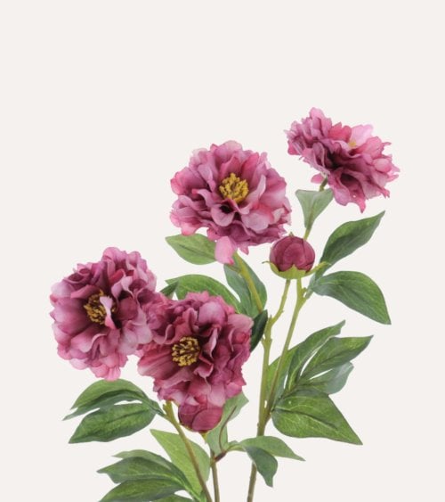 Peonias Decorativas de Poliéster y Plástico