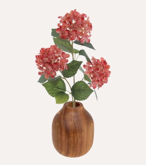 Hydrangea Decorativa con 3 Tallos de Poliéster y Plástico