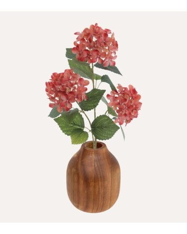 Hydrangea Decorativa con 3 Tallos de Poliéster y Plástico