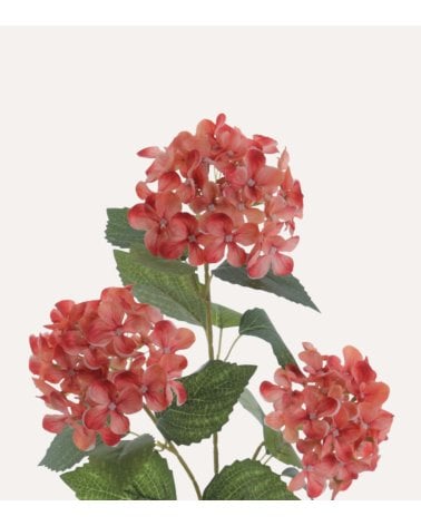 Hydrangea Decorativa con 3 Tallos de Poliéster y Plástico