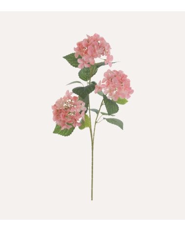 Hydrangea Decorativa con 3 Tallos de Poliéster y Plástico