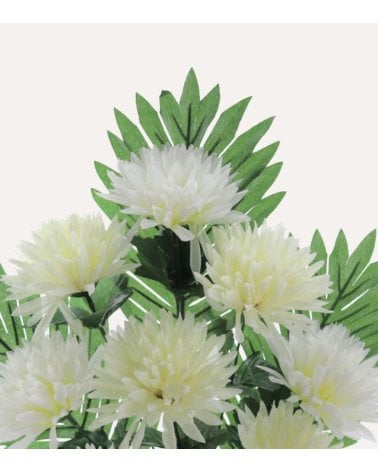 Ramo Decorativo de Crisantemos y Palmas de Poliéster y Plástico