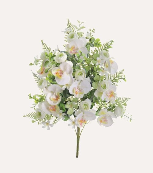 Ramo Decorativo Orquídeas y Capullos de Poliéster y Plástico
