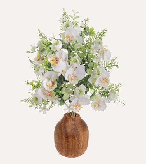 Ramo Decorativo Orquídeas y Capullos de Poliéster y Plástico