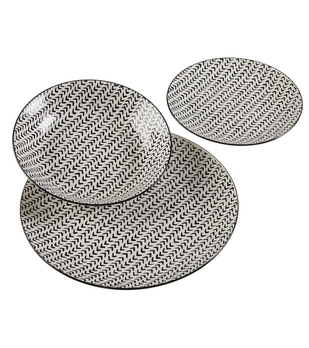 Vajilla de Porcelana 18 Piezas Circe Negra