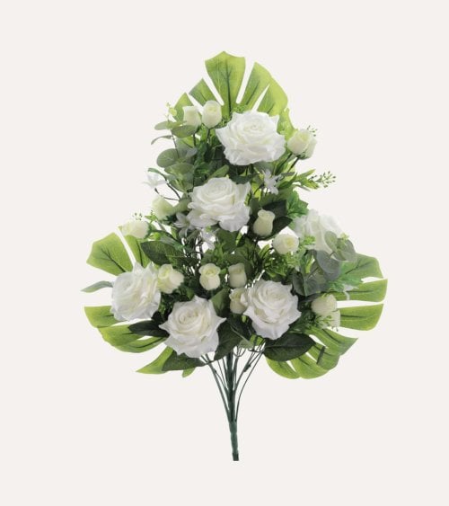 Ramo Decorativo Capullos de Rosas de Poliéster y Plástico