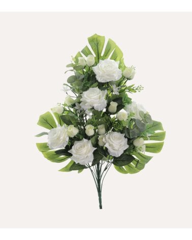 Ramo Decorativo Capullos de Rosas de Poliéster y Plástico