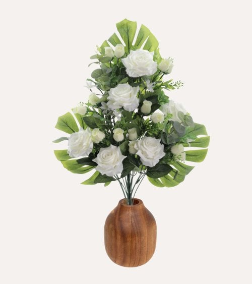 Ramo Decorativo Capullos de Rosas de Poliéster y Plástico