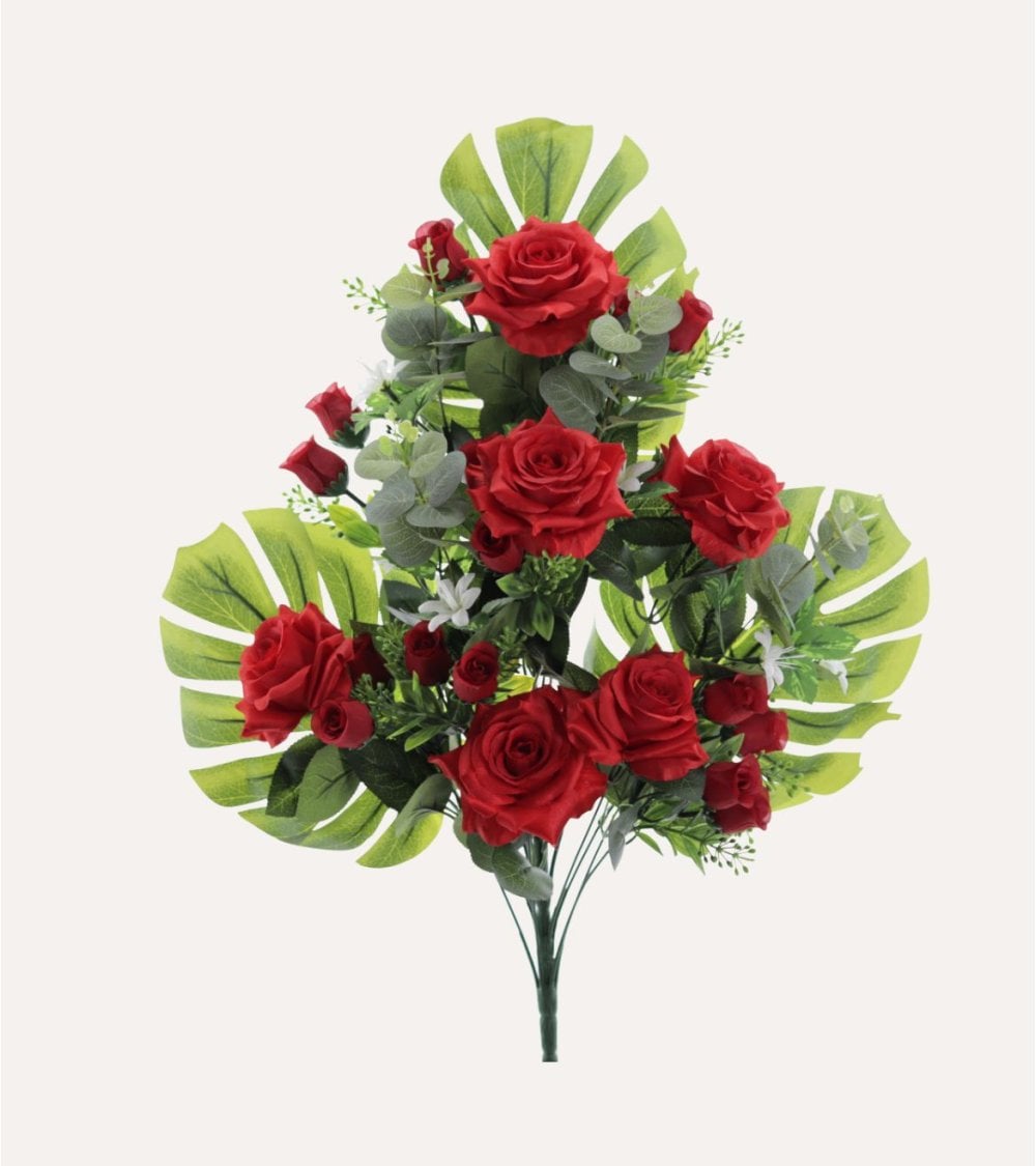 Ramo Decorativo Capullos de Rosas de Poliéster y Plástico