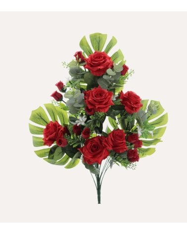 Ramo Decorativo Capullos de Rosas de Poliéster y Plástico