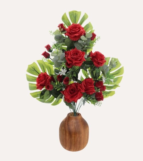 Ramo Decorativo Capullos de Rosas de Poliéster y Plástico
