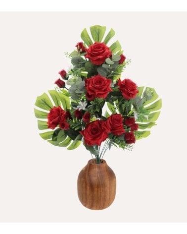 Ramo Decorativo Capullos de Rosas de Poliéster y Plástico
