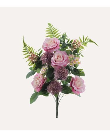 Ramo Decorativo de Rosas Mum de Poliéster y Plástico