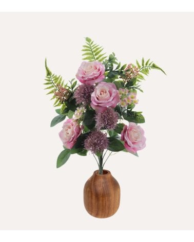 Ramo Decorativo de Rosas Mum de Poliéster y Plástico