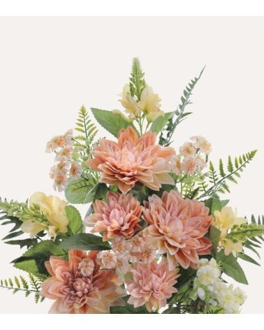 Ramo Decorativo Dalias con Palmas de Poliéster y Plástico