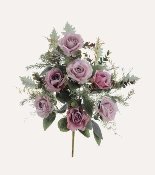 Ramo Decorativo Rosas Vintage de Poliéster y Plástico