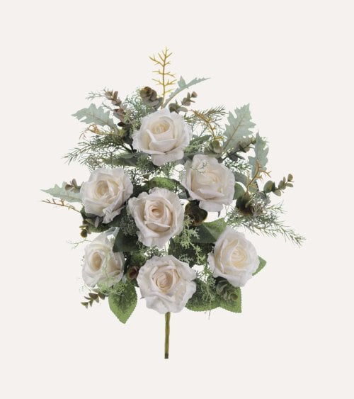 Ramo Decorativo Rosas Vintage de Poliéster y Plástico