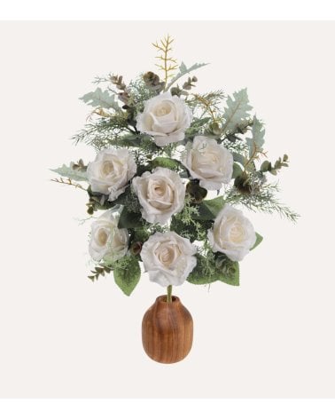 Ramo Decorativo Rosas Vintage de Poliéster y Plástico