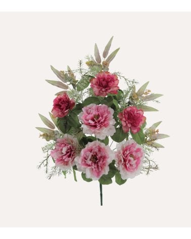 Ramo Decorativo Peonias Vintage de Poliéster y Plástico