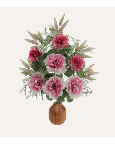 Ramo Decorativo Peonias Vintage de Poliéster y Plástico