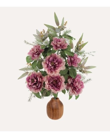 Ramo Decorativo Peonias Vintage de Poliéster y Plástico