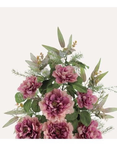 Ramo Decorativo Peonias Vintage de Poliéster y Plástico