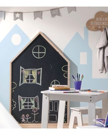 Pizarra Infantil con Forma de Casa de MDF