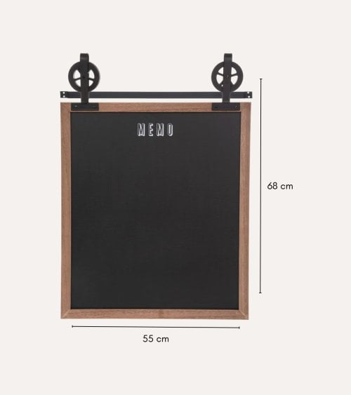 Pizarra Memo para Notas con Poleas de MDF y Acero