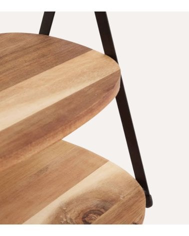 Expositor de 2 Niveles Mina de Madera de Acacia