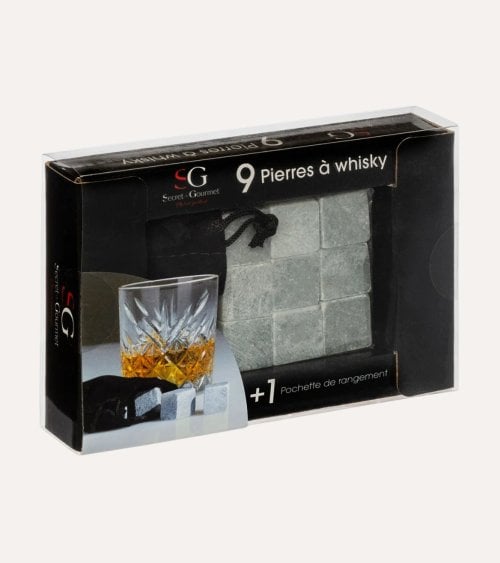 Set de 9 Cubitos Piedra para Whiskey de Esteatita