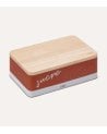 Caja para Azúcar de Metal con Tapa de Madera