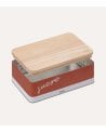 Caja para Azúcar de Metal con Tapa de Madera