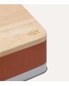 Caja para Azúcar de Metal con Tapa de Madera