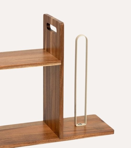 Estante de Cocina y Portarrollo de Madera de Acacia y Metal