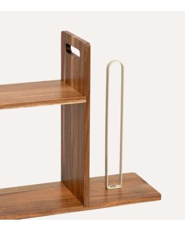 Estante de Cocina y Portarrollo de Madera de Acacia y Metal