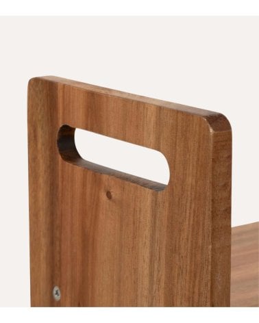 Estante de Cocina y Portarrollo de Madera de Acacia y Metal